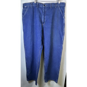 Carhartt Carpenter Jeans Dark Wash flame resistant Denim Dungarees 90s 46 * 32